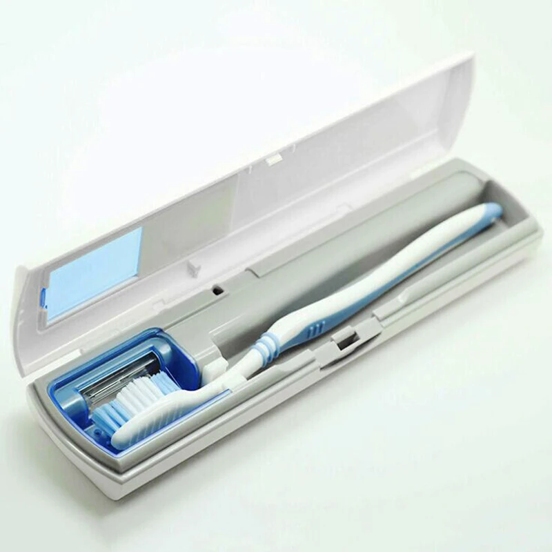 

Battery Powered Flat Box UV Sanitizer Toothbrush Cleaner Toothpaste Holder Sterilizer Device
