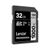 כרטיס sd Lexar קארט SD Memory Card 150MB / S Class10 32GB Professional 1000x UHS-II כרטיסי U3 SDHC כרטיס זיכרון עבור מצלמה 3D 4K דיגיטלי (5)