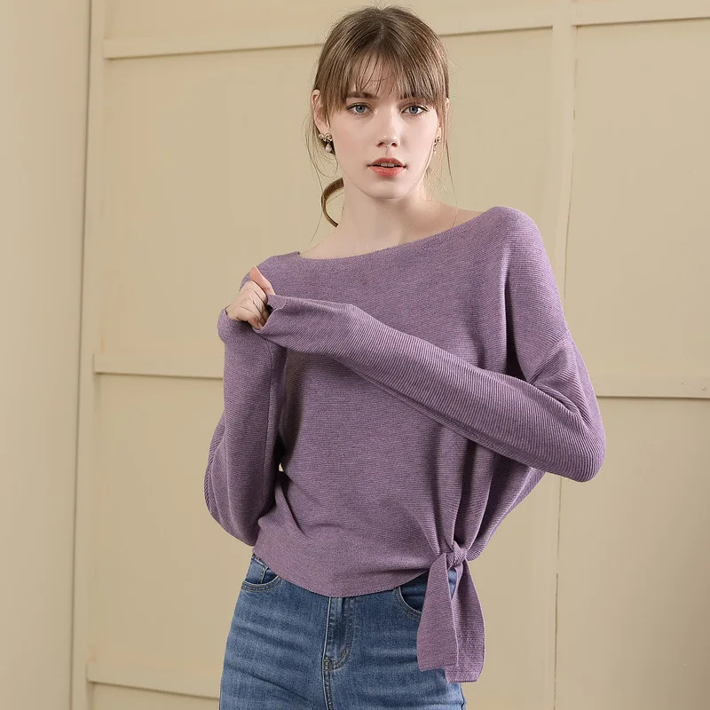Solid elastic knit bat sleeve loose pullovers sweater shirts 2018 new long sleeve women autumn sweater Solid elastic knit bat sleeve loose pullovers sweater shirts 2018 new long sleeve women autumn sweater