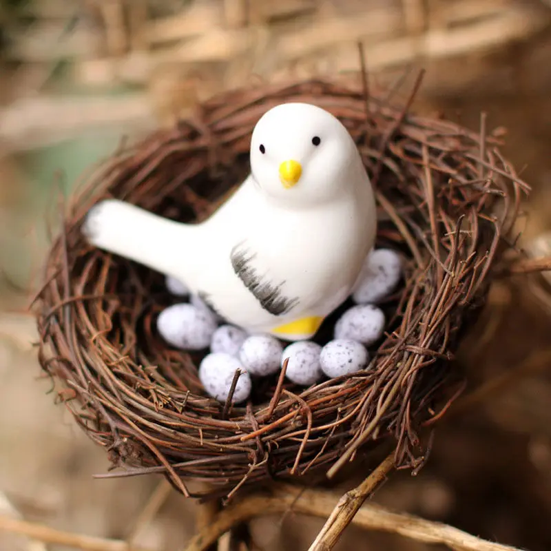 Details about   Handmade Vine Brown Bird Nest House Home Nature Craft Holiday Decoratio GK 