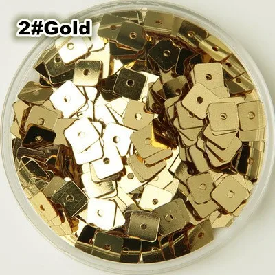50g(4500pcs) 5mm Square Sequins Flat Loose Paillettes Sewing Craft Bag Fashion Accessories Middle Hole Gold Confetti