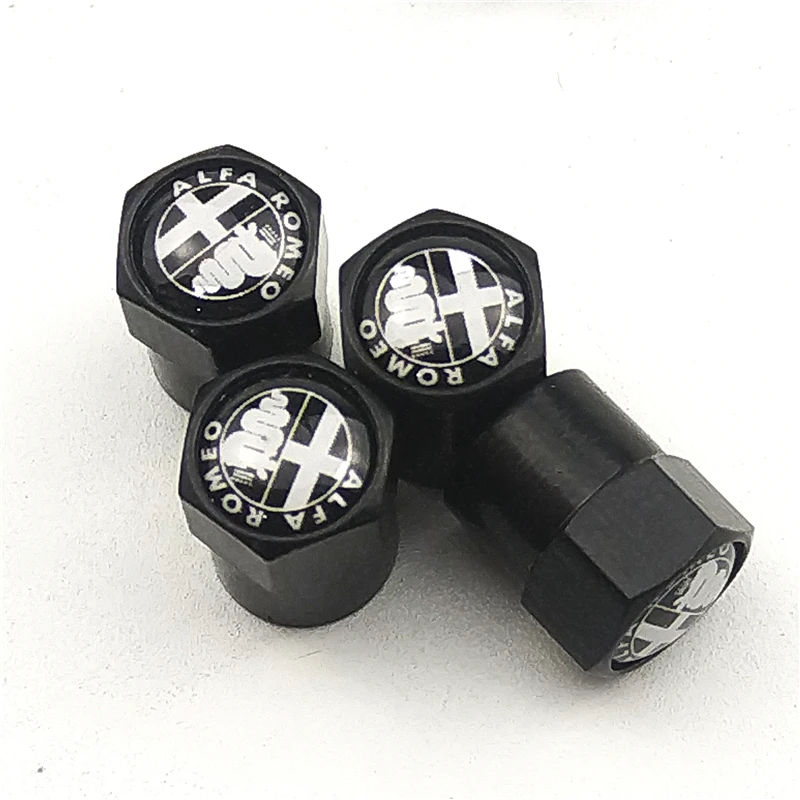 

4Piece/set black Sport CAR Styling Auto Accessories Car Wheel Tire Valve Caps Case for Alfa Romeo Mito 147 156 159 car