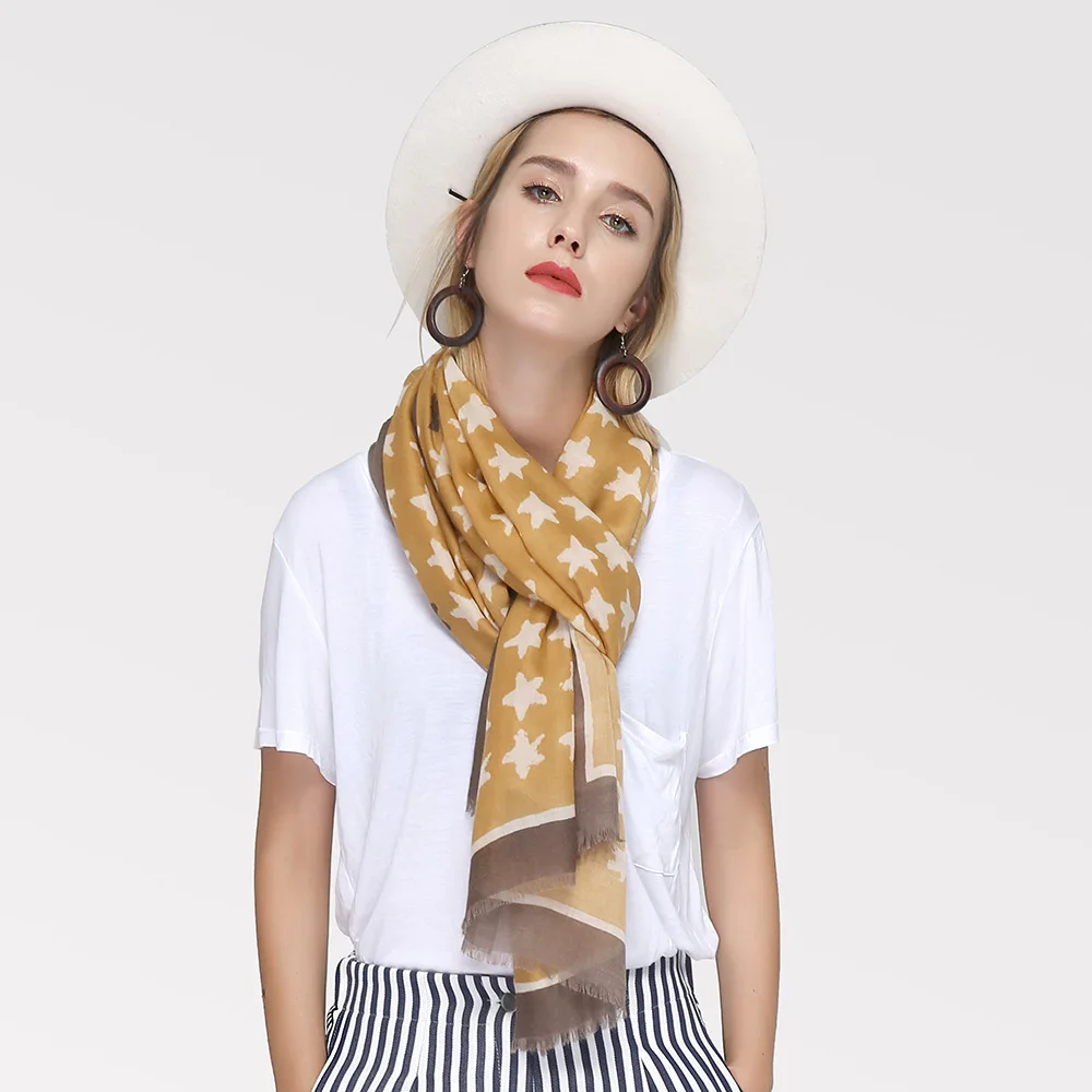 

New Cotton Star Print Plain Scarf For Women Soft Viscose Scarves Big Pashmina Shawl Bandana Wraps Foulards Sjaal Muslim Hijab