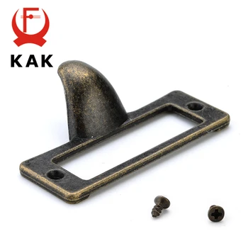 

5pcs KAK Zinc Alloy Handle Antique Brass Label Pull Frame File Name Card Holder For Furniture Cabinet Drawer Box Case Hardware