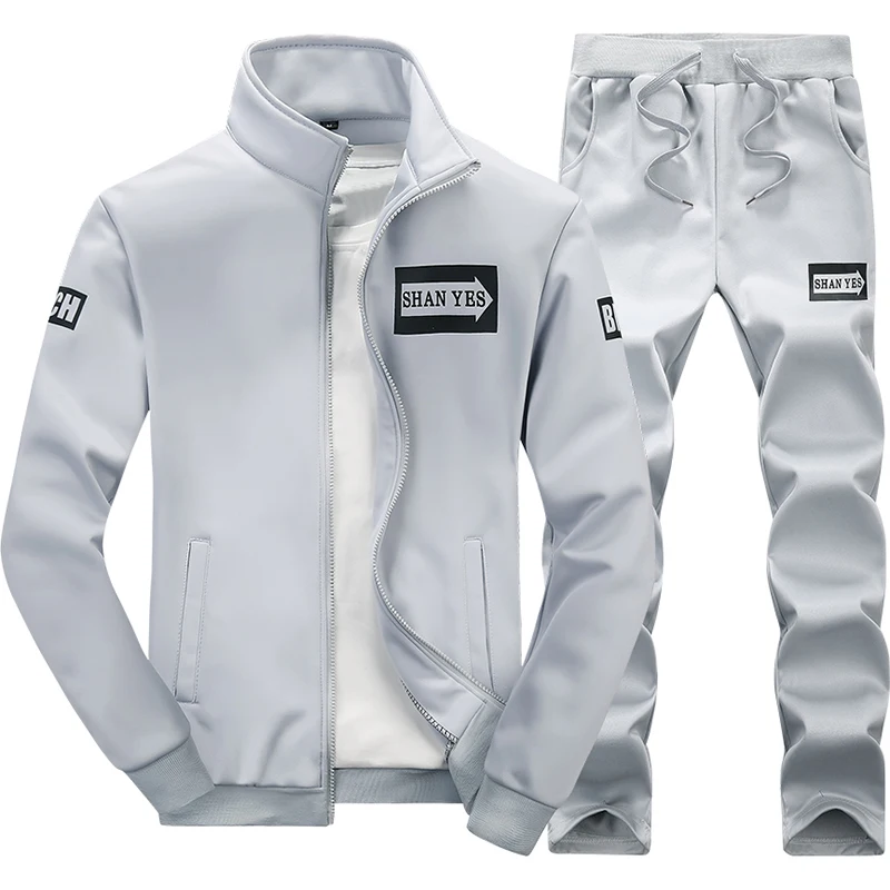 2 Piece Set Men Sportswear Set Casual Tracksuit Mens Hoodies Sets Male  Autumn Spring Sporting Suit Sweatshirt Sweatpants Homme