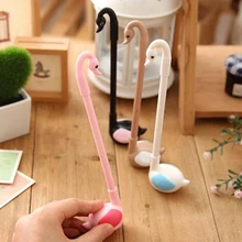 10 шт./лот гелевые ручки в форме лебедя с мультяшным сиденьем, детские ручки для письма, высокое качество, ручка-знак, школьные офисные принадлежности, канцелярские принадлежности, Papelaria