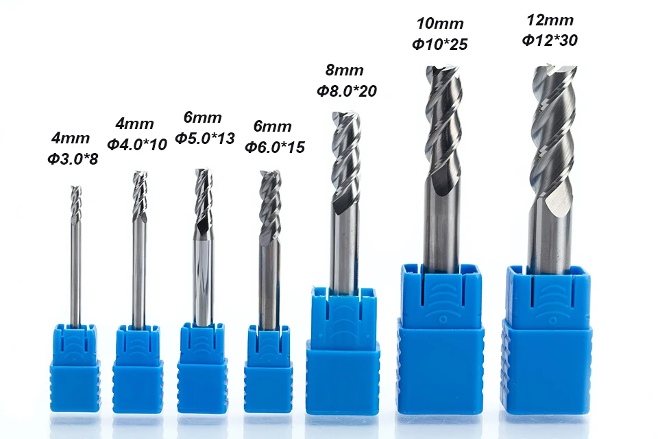 HUHAO 1 шт. 3 флейты твердосплавная Концевая фреза для алюминия с ЧПУ фреза HRC45 вольфрамовый стальной роутер биты для инструмента с ЧПУ