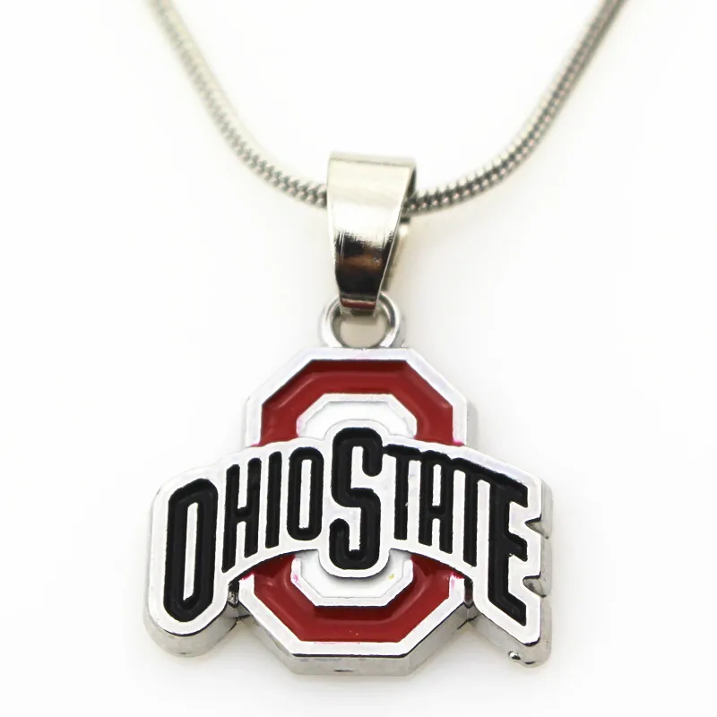 

Hot Selling 10pcs Amercia Ohio State Necklace With 50cm Chains Necklace Jewelry Pendants US Sport Fun necklace Jewelry