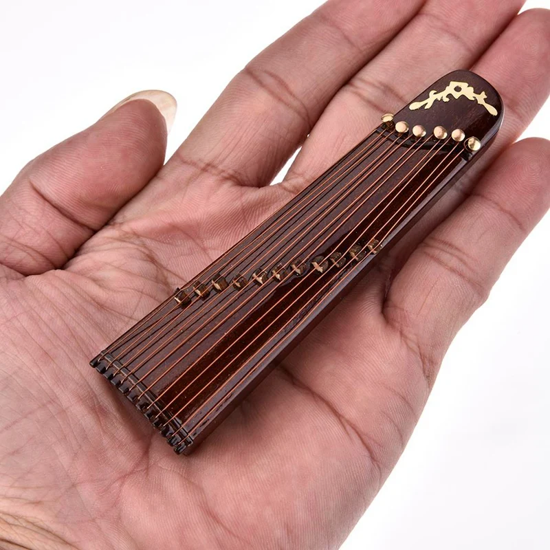 Музыкальный мини-инструмент ручной работы деревянный миниатюрный guzheng модель украшения памятные подарки