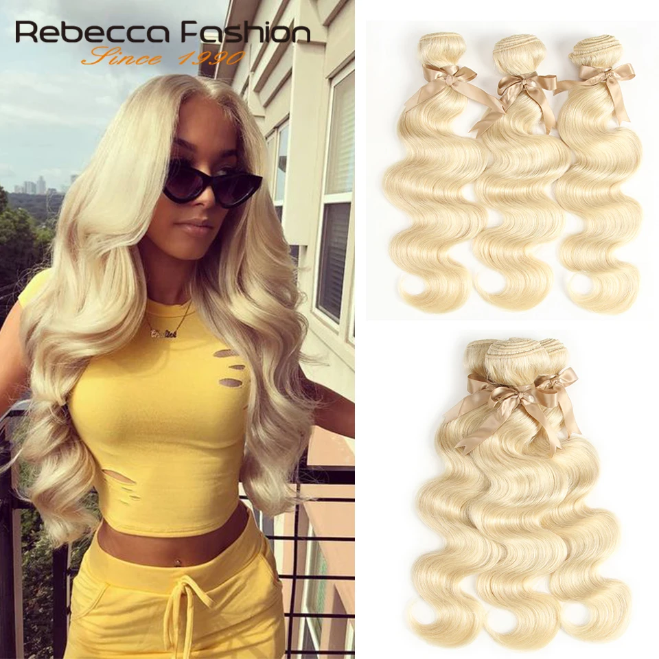

Rebecca 613 Honey Blonde Bundles Peruvian Body Wave Hair Bundles 100% Remy Human Hair Extensions 1/3/4 Bundles 10 to 26 Inches