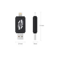 tf כרטיס TF קורא כרטיסים, USB 3.0 כרטיס זיכרון קורא משחק מצלמה עבור Mac iPhone iPad iOS אנדרואיד - תומך USB מיקרו OTG 3 ב 1 (שחור) (5)