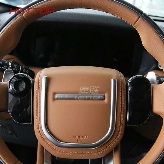 

Fit For Landrover Range Rover Velar 2017 2018 Car Accessories Parts ABS Chrome Steering Wheel Sequins Trim