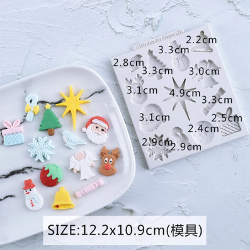 Рождественская серия силиконовых форм помадка форма для украшения торта инструмент для шоколада, форма для мастики, сахарного ремесла, кухонные гаджеты
