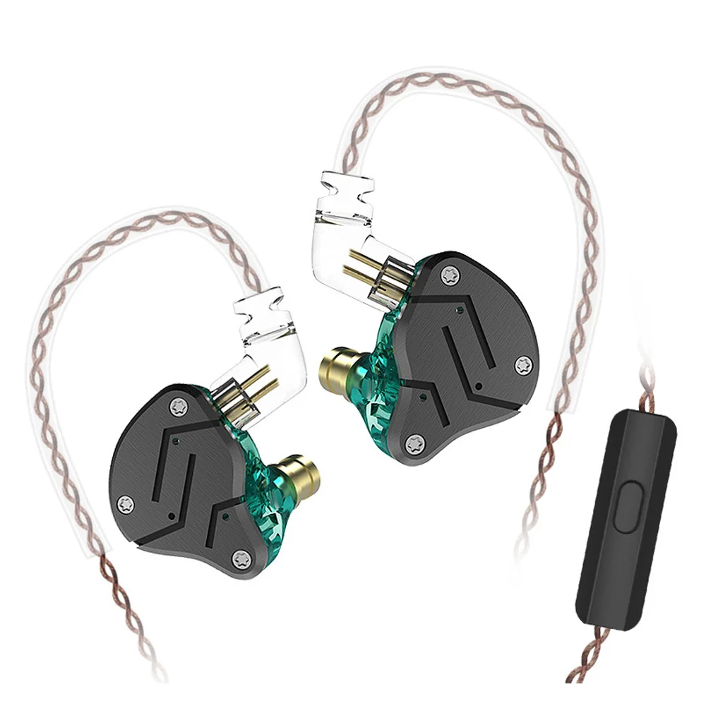 ZSN гарнитура с микрофоном гибридная технология 1BA + 1DD HIFI бас наушники в ухо