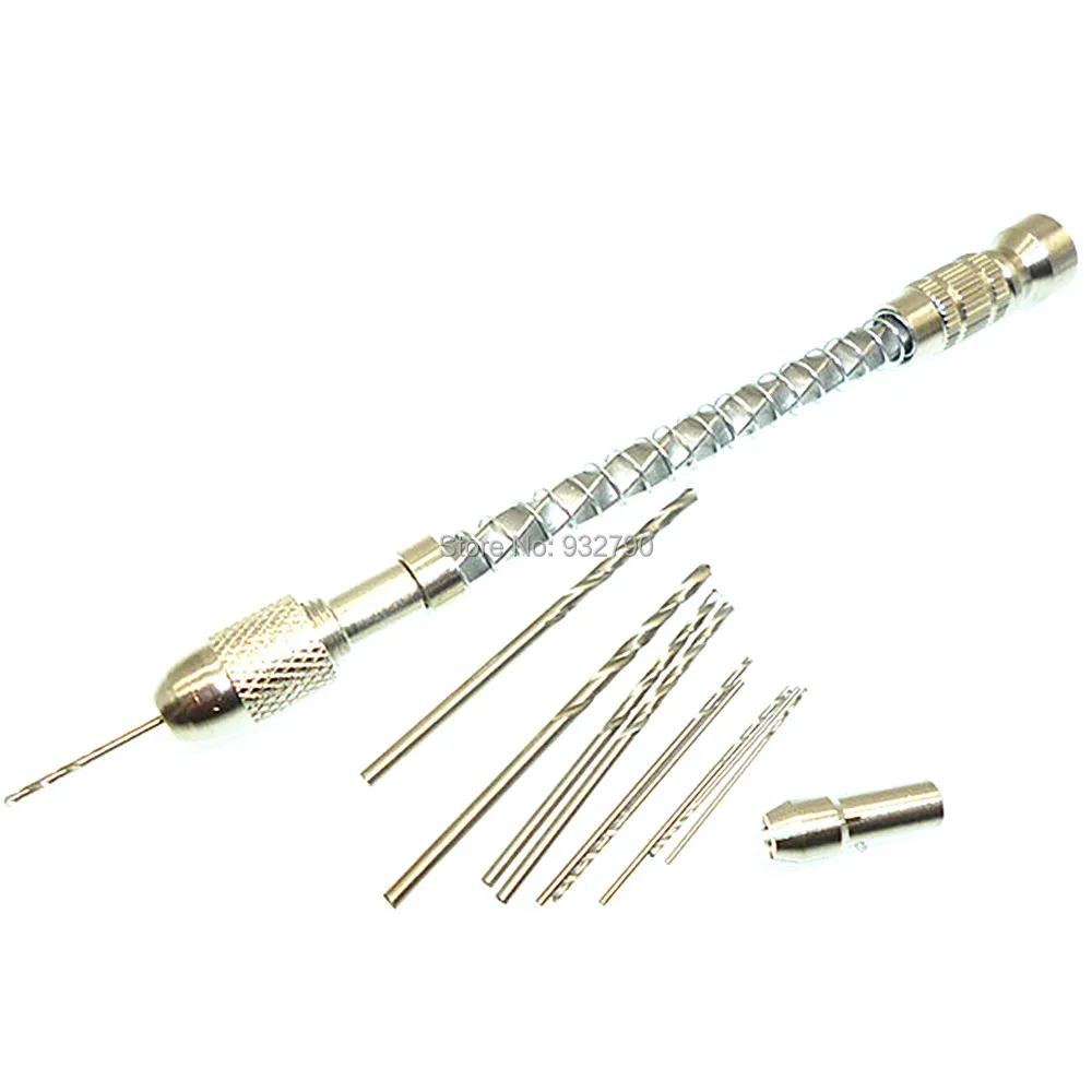 

Semi-automatic Mini Hand Spring Push Drill Pin Vise Chuck with 10pcs Hss High Speed Steel Micro Twist Drill Bit Metric 0.6mm-2mm