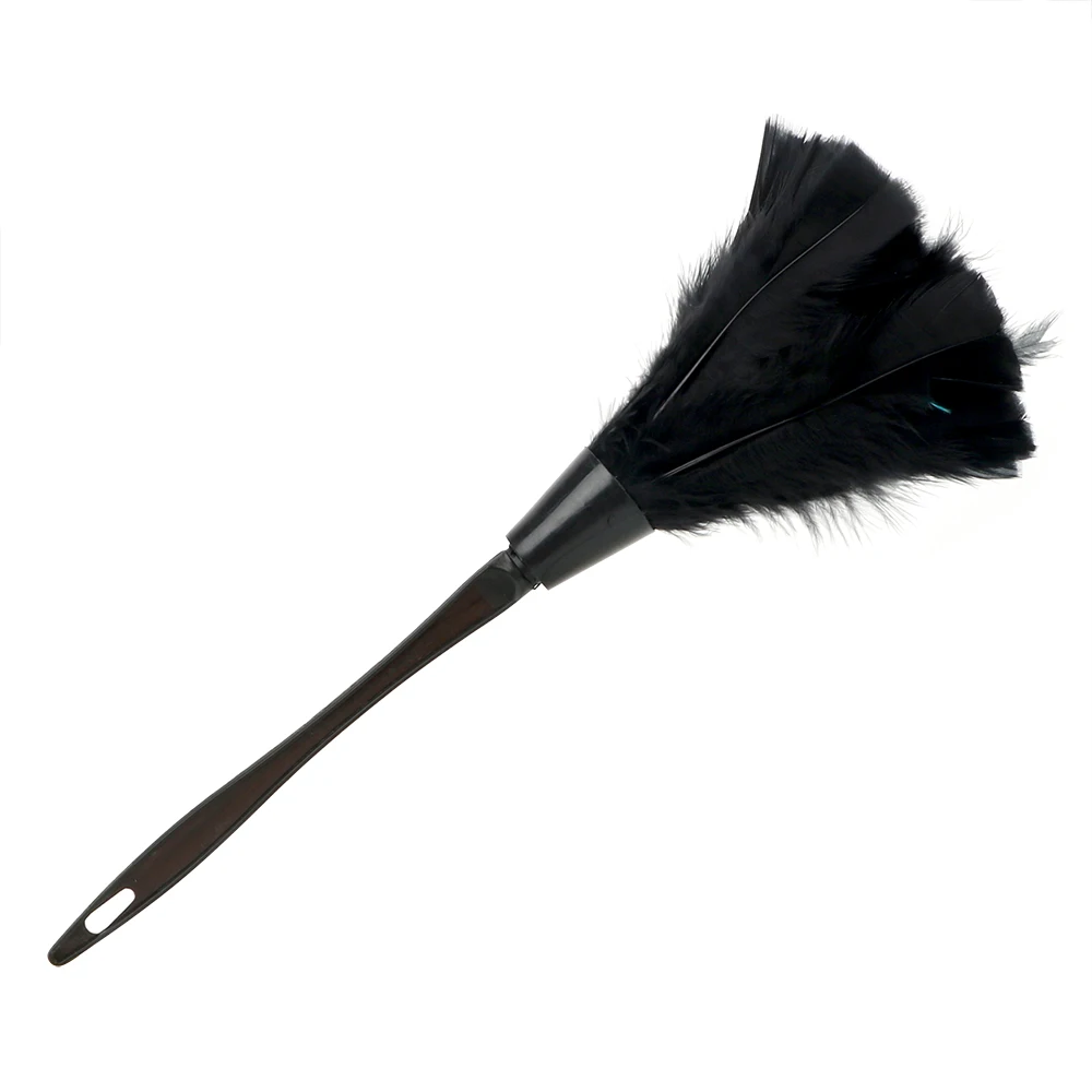 HILIFE мягкий Пыльник из перьев индейки для мебели автомобиля чистая длинная ручка щетка для пыли 4 цвета бытовые инструменты для уборки дома - Цвет: Черный