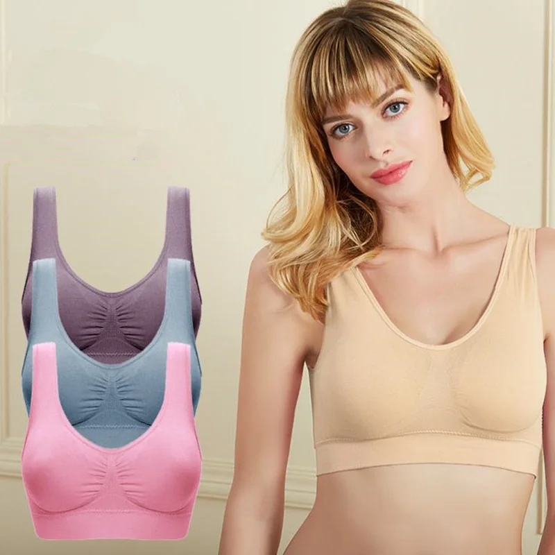 Women Sexy Sports bra  Seamless push up bra plus size S-4XL underwear wireless Bra white black bra bralette intimate wear top