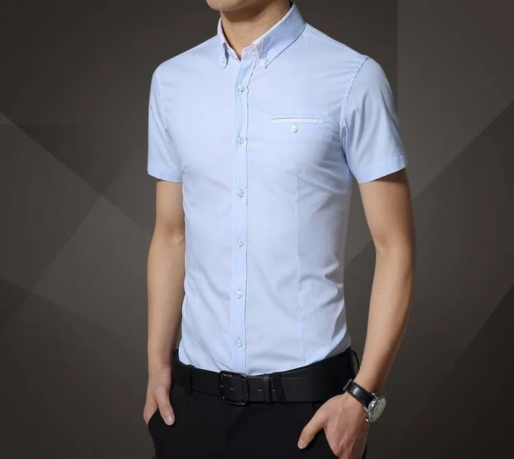 Хит, Высококачественная Мужская рубашка с коротким рукавом, тонкая, большого размера, M-5XL
