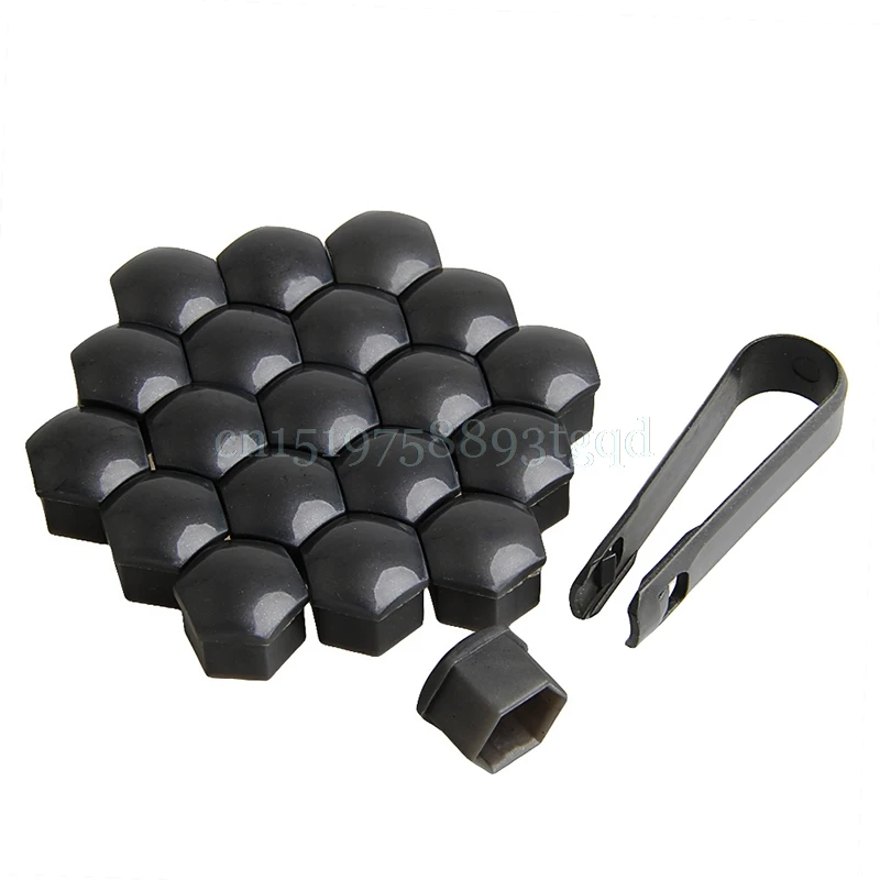 17mm Car Wheels Plastic Nuts with Screw Cap Removal Tools for VW AUDI 20Pcs/Set