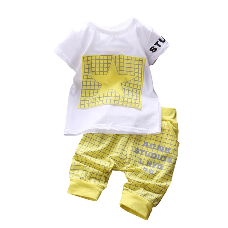 

Children's New 2pce Suit Sets T-shirts+Shorts Baby Boys Casual Clothing Sets LQW851
