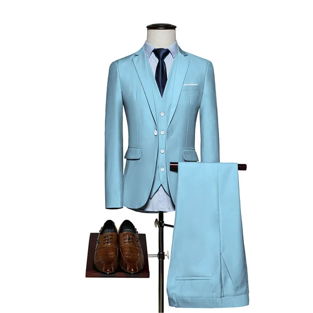 Aliexpress.com : Buy 3 piece Slim Fit Royal Blue Men's Suit Set Wedding ...