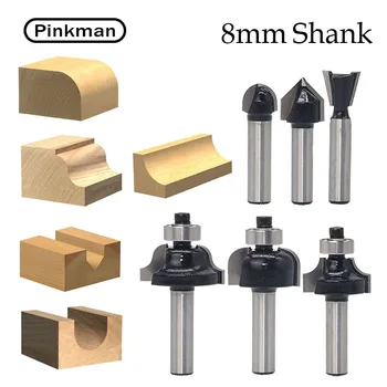 

1pcs 8mm Shank wood router bit Straight end mill trimmer cleaning flush trim corner round cove box bits tools Milling Cutter
