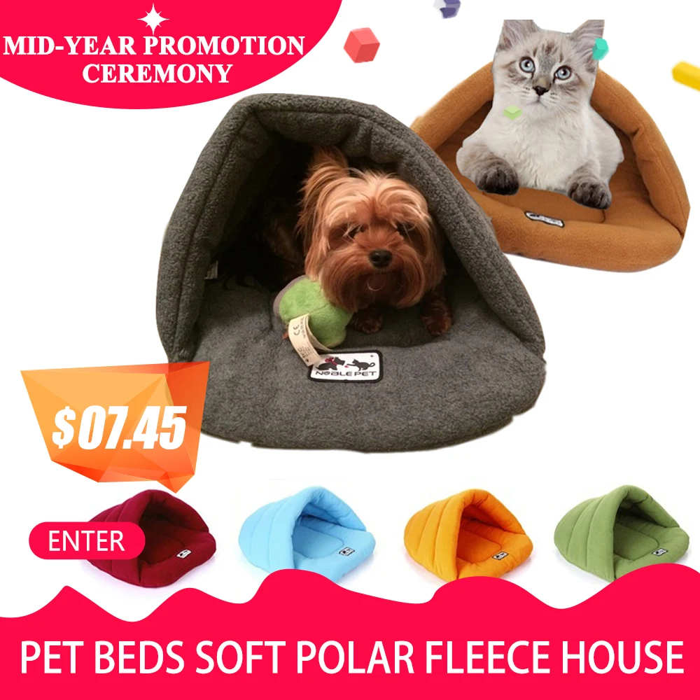 

6 Colors Dog Beds Cat House Warm mascots Bed For Dogs Soft Polar Fleece Puppy Pet Heated Mat Small Kennel House Goods For Pets