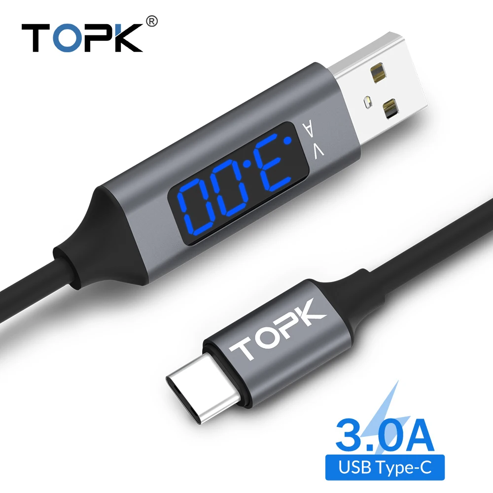 TOPK D-Line2 USB Type C Cable,Voltage and Current Display TOPK D-Line2 USB Type C Cable,Voltage and Current Display
