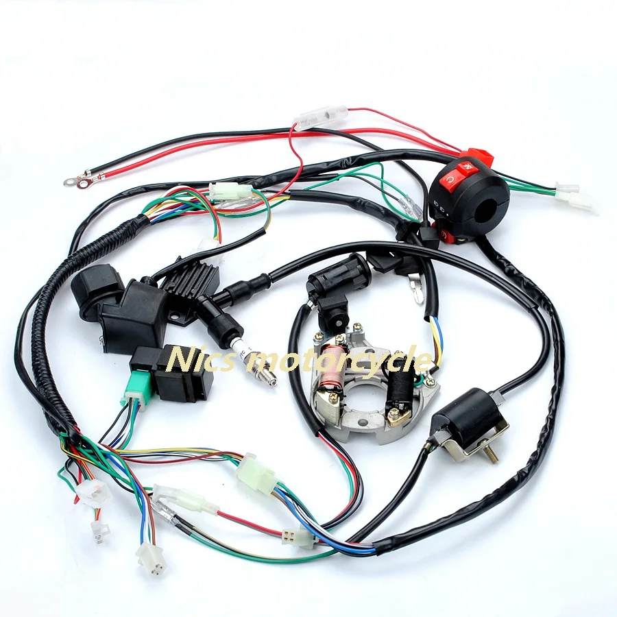 

Full Electric Start Engine Wiring Harness Loom 110cc 125cc Quad Bike ATV Buggy CDI+ wire harness + stator coil + suit combinatio