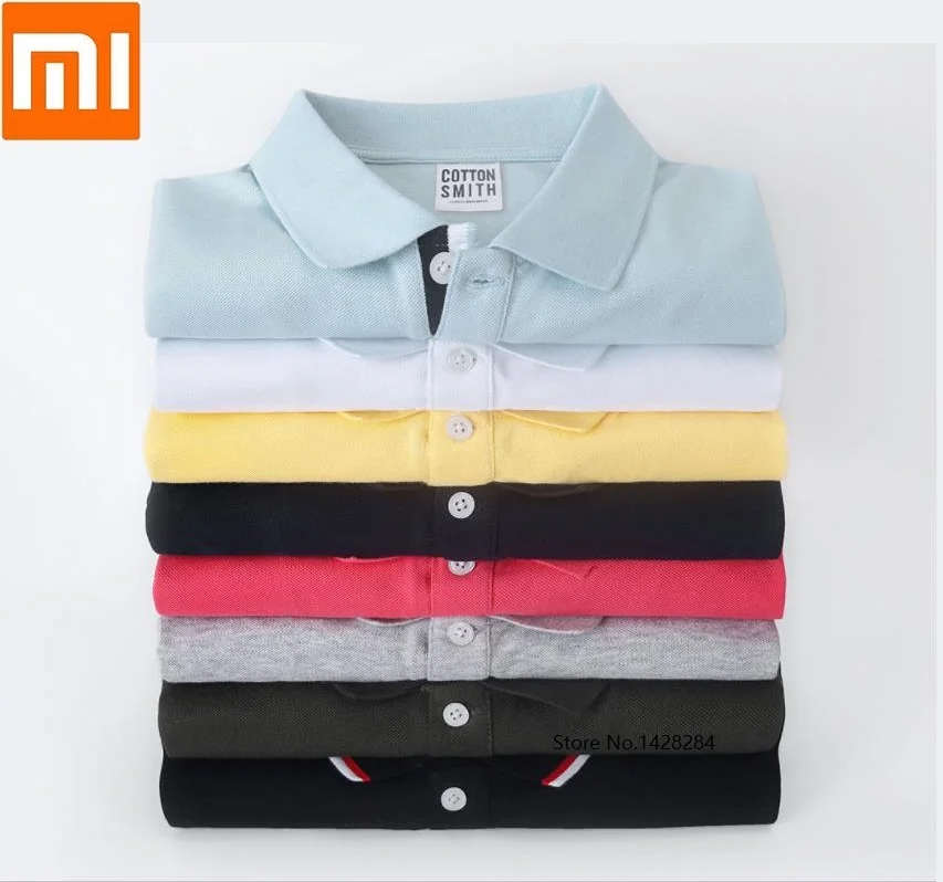 Xiaomi Cottonsmith модные повседневные футболки Одежда для поло Для мужчин высокое качество хлопок тонкий одежда Polo футболка с коротким рукавом