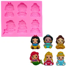 Sereia princesa bolo ferramentas para fondant moldes de silicone decoração do bolo decoração do bolo ferramenta fondant decoração sobremesa sk067636(China)