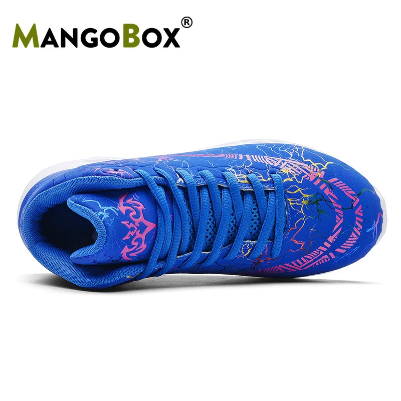 Новые трендовые Детские баскетбольные кроссовки для мальчиков, обувь с высоким берцем для мальчиков, брендовые Детские баскетбольные бутсы, оранжевые Молодежные баскетбольные кроссовки