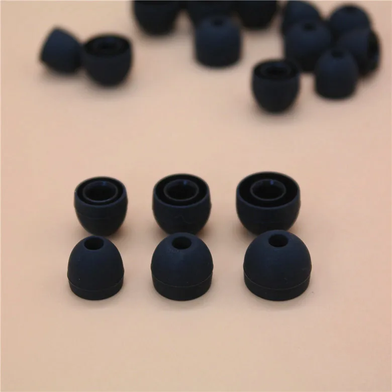 100pcs Black 6mm soft Silicone In Ear Earphone covers Earbud Tips Ear buds eartips Ear pads