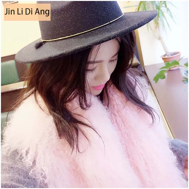 Jin Li Di Ang бренд для женщин из натуральной шерсти розовый большой платок шарф Женская мода весна осень длинные Дизайнерские шарфы