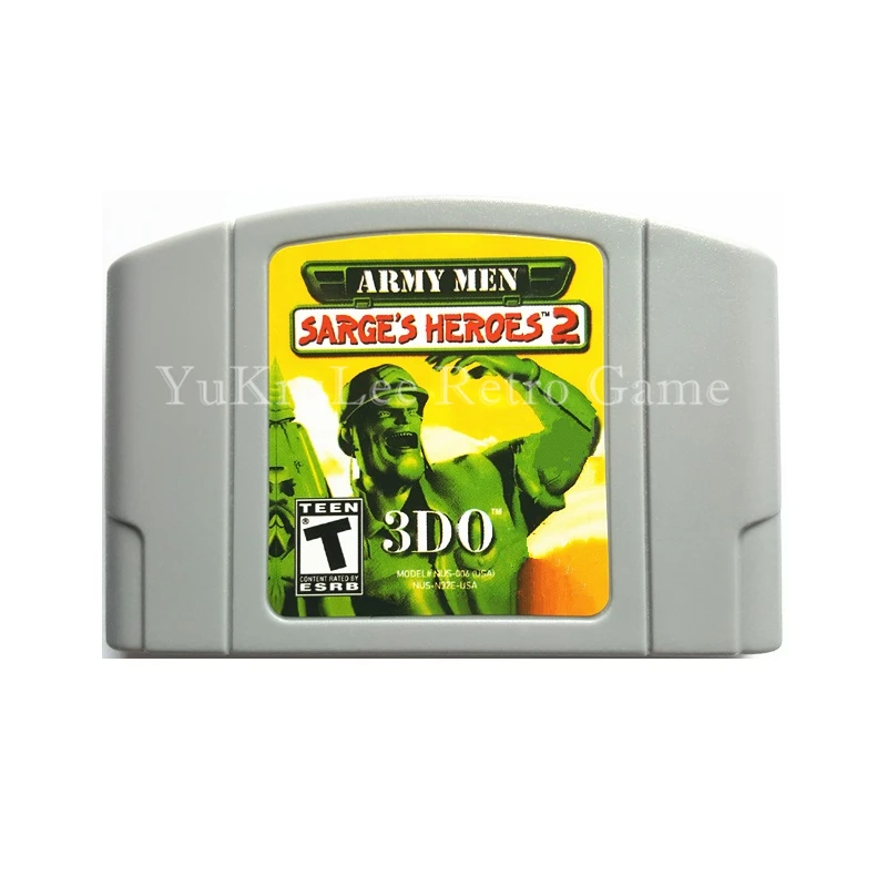 

Army Men Sarge's Heroes 2 Video Game Cartridge Card for 64 Bit Family Game Console US NTSC Version English Language N04
