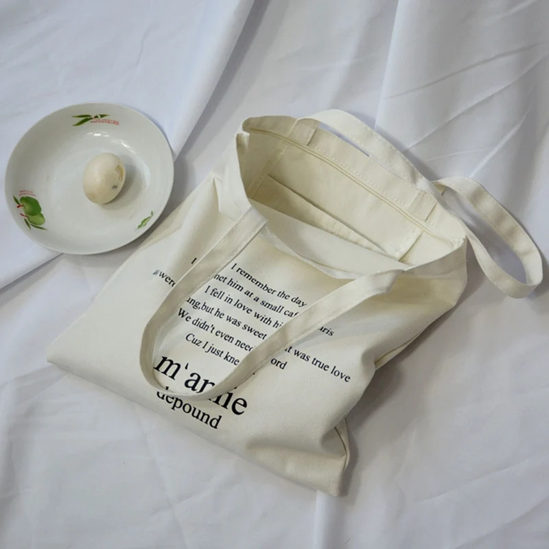 

Large Capacity Canvas Tote Bag Fabric Cotton Cloth Reusable Shopping Bag Women Beach Handbags Printed Shopping Bags