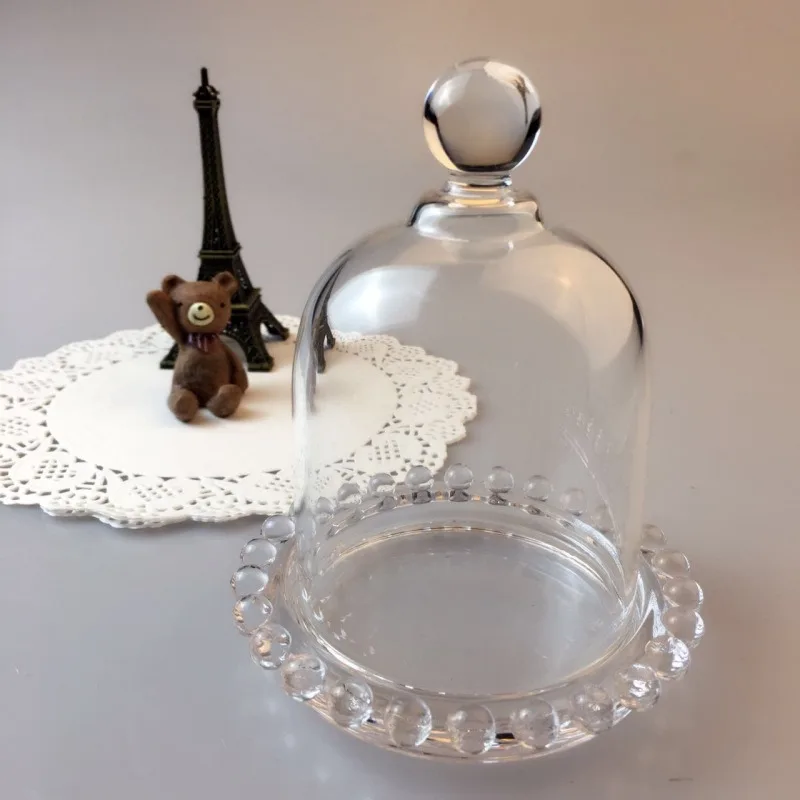 

Valentine’s Day Immortal Flower Candle Cake in Glass On-board Dome on a Glass Base Bell Shape Cover