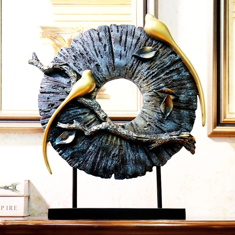 

Creative resin birds figurine parlor Magpie vintage statue home decor crafts room decoration objects study resin animal figurine