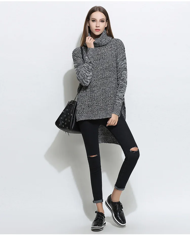 XIKOI New Autumn Winter Long-Sleeved High-Neck Sweater Thick Knitted Pullovers Plus Size Knitwear Women'S Turtleneck Clothes (6)