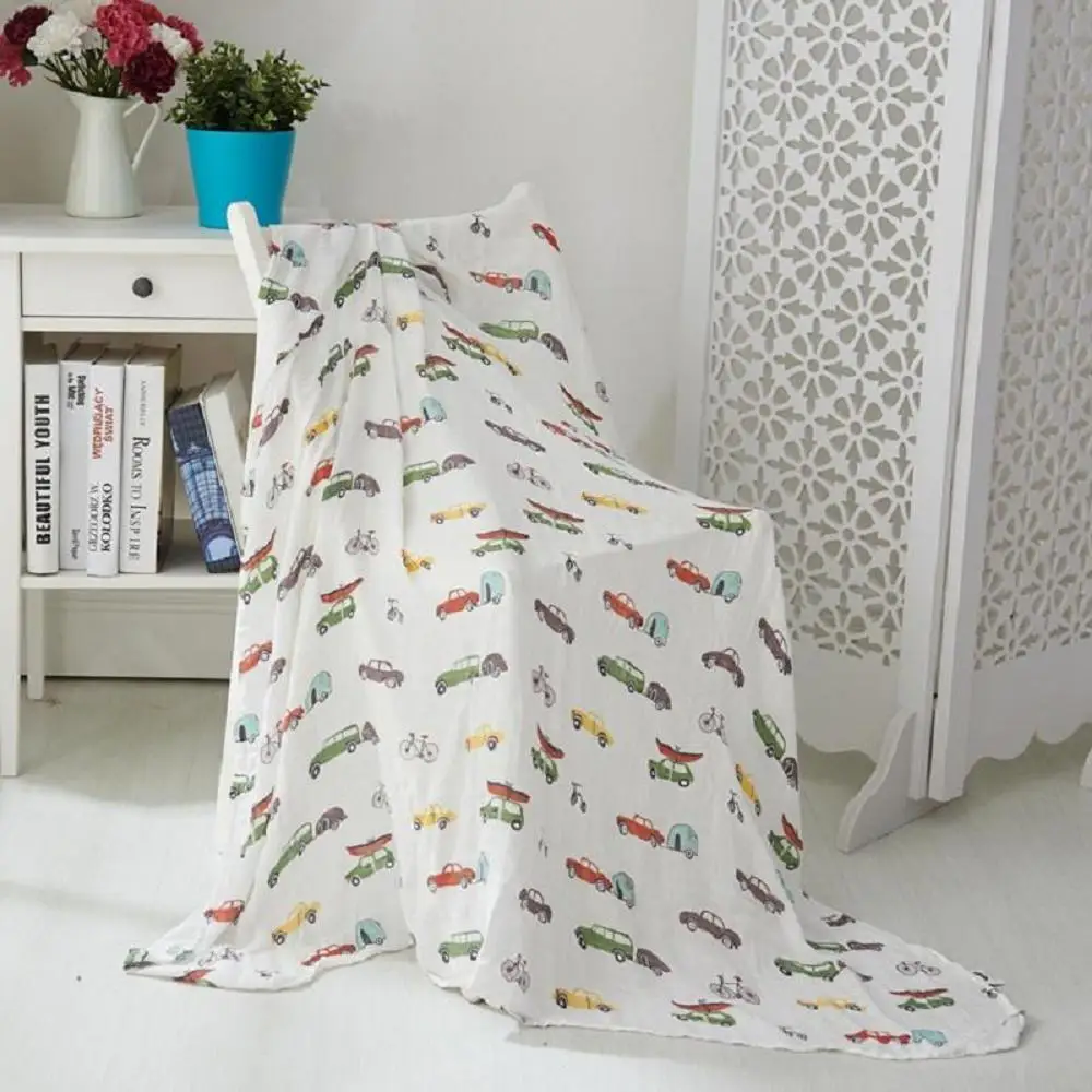 180 г 100% бамбуковое волокно муслин Одеяло с цветочным принтом детское постельное белье ванна полотенца-покрывала новорожденных Для