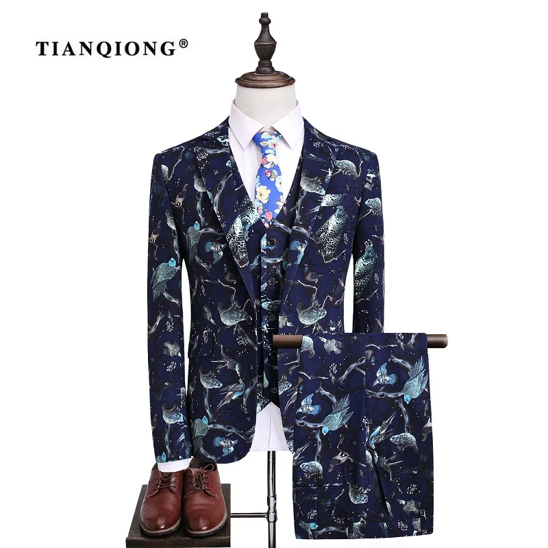 TIAN QIONG, новинка, модный бренд, блейзеры, мужской костюм, пиджак, Повседневный, приталенный, для выпускного, для жениха, бизнес-хоста, для свадьбы, с принтом, смокинги