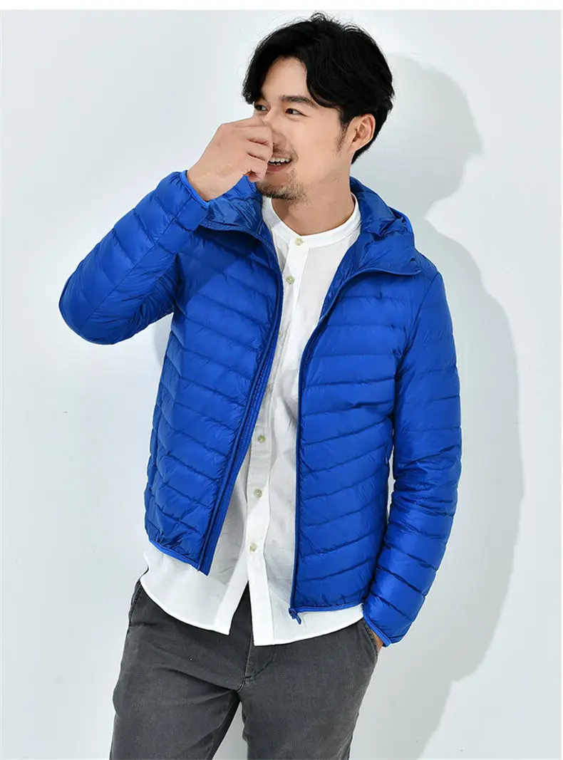 90% White Duck Down Jacket Men Winter Ultralight Light Hooded Male Parka Coat Man Brand Clothing Muls High Quality Outwear MD707-02