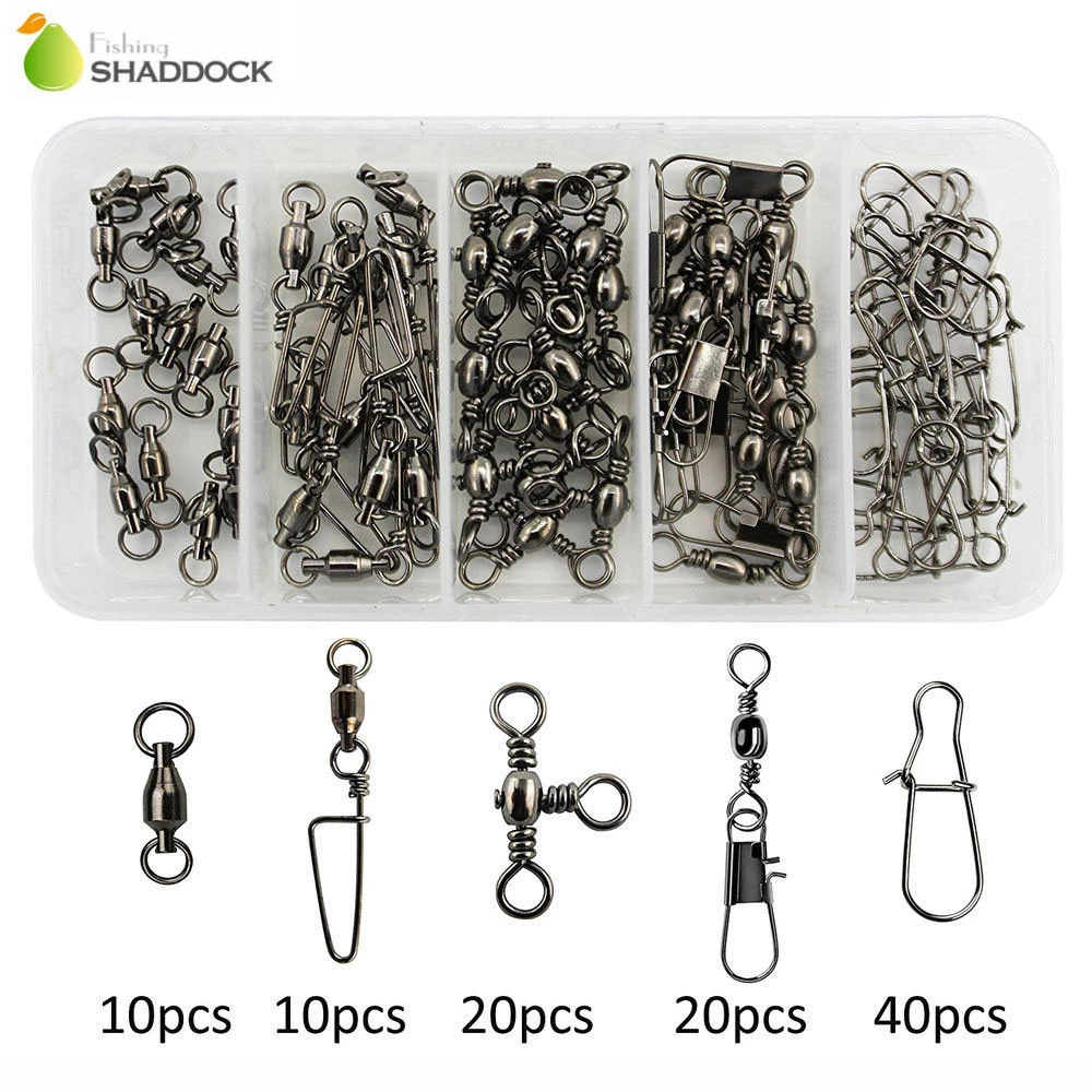 Fishing Swivels Barrel Swivel with Interlock Snaps Fishing Swivel Copper Barrel Swivel with Double Safety Snap Fishing Tackle Fishing Swivel Snaps