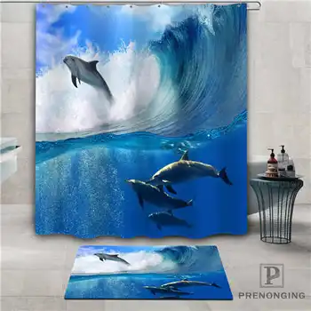 

Custom dolphin (1) Waterproof Shower Curtain Doormat Home Bath Bathroom Polyester Fabric Multi Sizes#2019-1-05-5