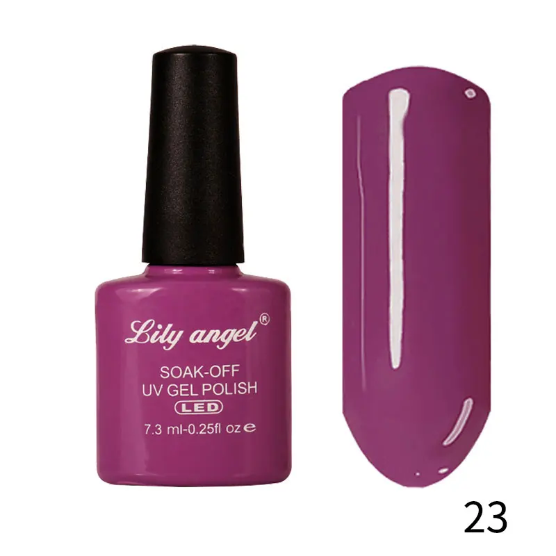 Lily Angel, высокое качество, Гель-лак для ногтей, для маникюра, салонные советы, горячая Распродажа, цвет, 7,3 мл, впитывается, органический УФ светодиодный Гель-лак для ногтей - Цвет: 23