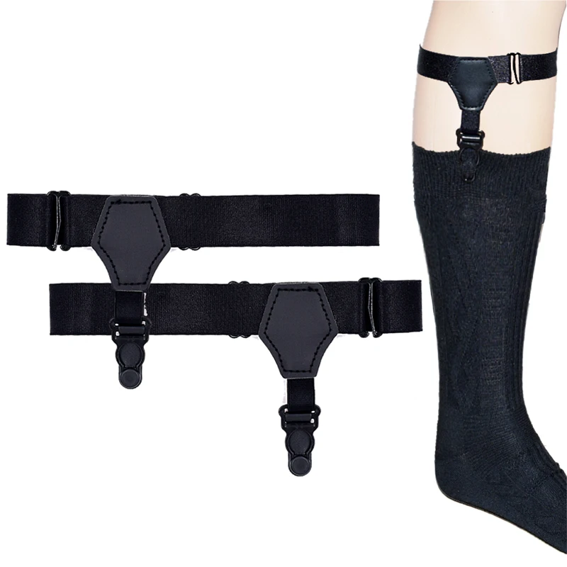 

1 Pair Black Mens Adjustable Suspensorio Suspenders Elastic Prevent socks from falling off Sock Garters for Men Accessories