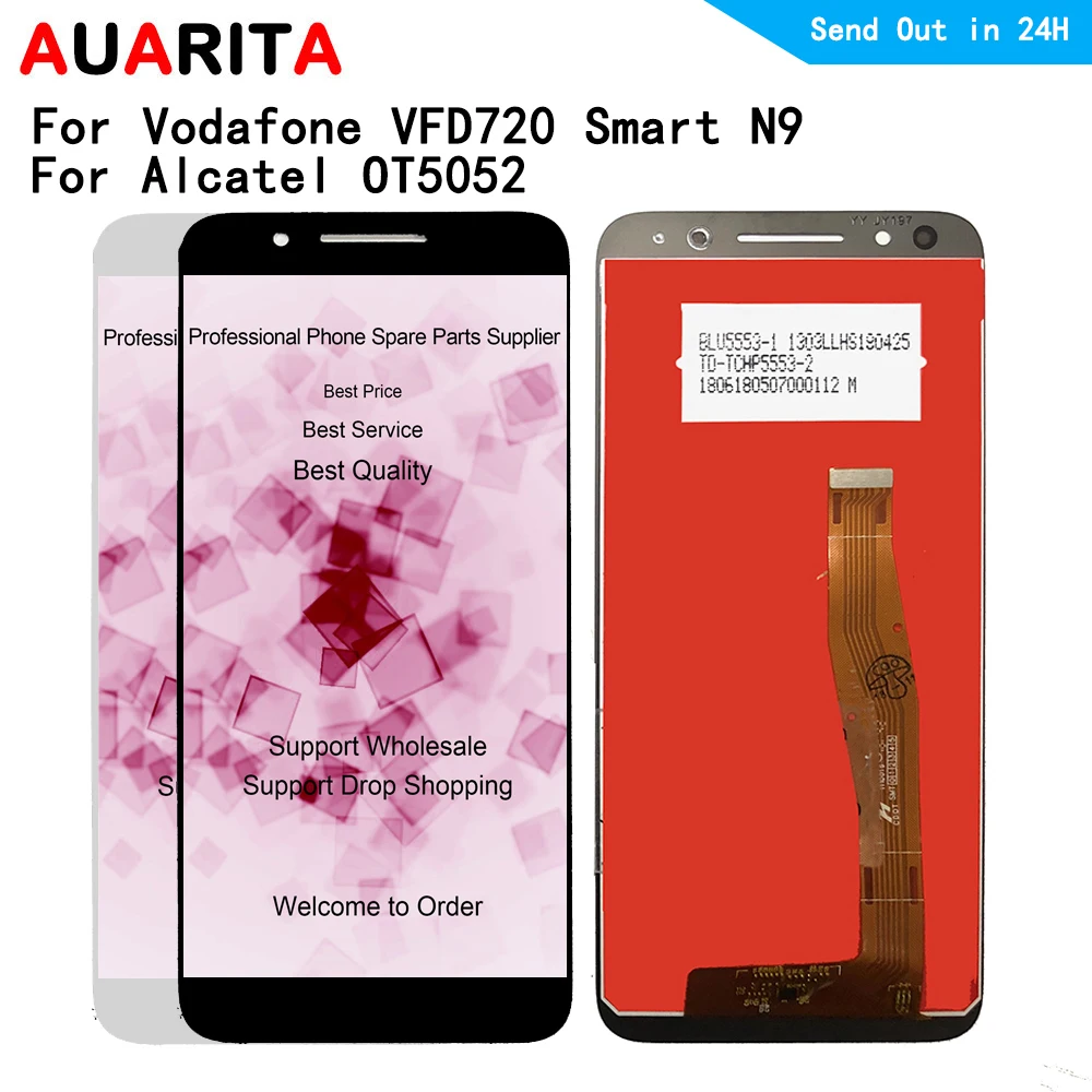 

For Alcatel 3 OT5052 5052D 5052Y For Vodafone VFD720 VFD 720 Smart N9 LTE LCD Display Touch panel Screen front glass Assembly
