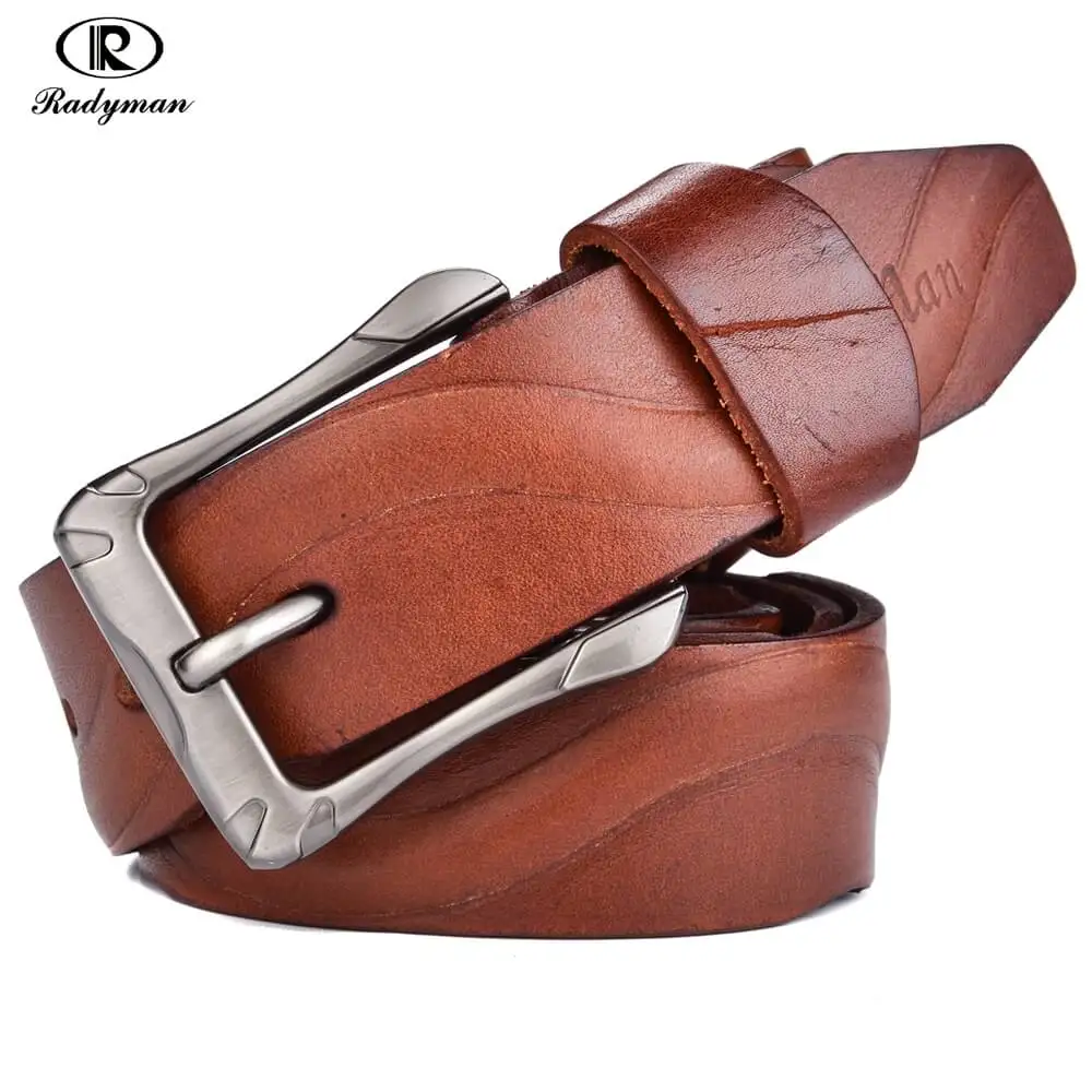 RADYMAN High Quality Cow Pin Buckle Male Belt Genuine Leather Boucle de ...