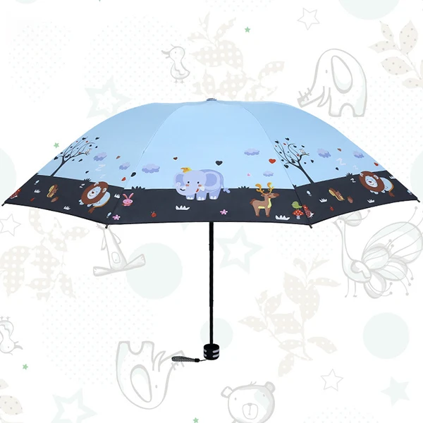 Только Jime Ink, китайский стиль, зонтик, три складных женских зонта, солнцезащитный, черный, клеевой, портативный, для путешествий - Цвет: 1
