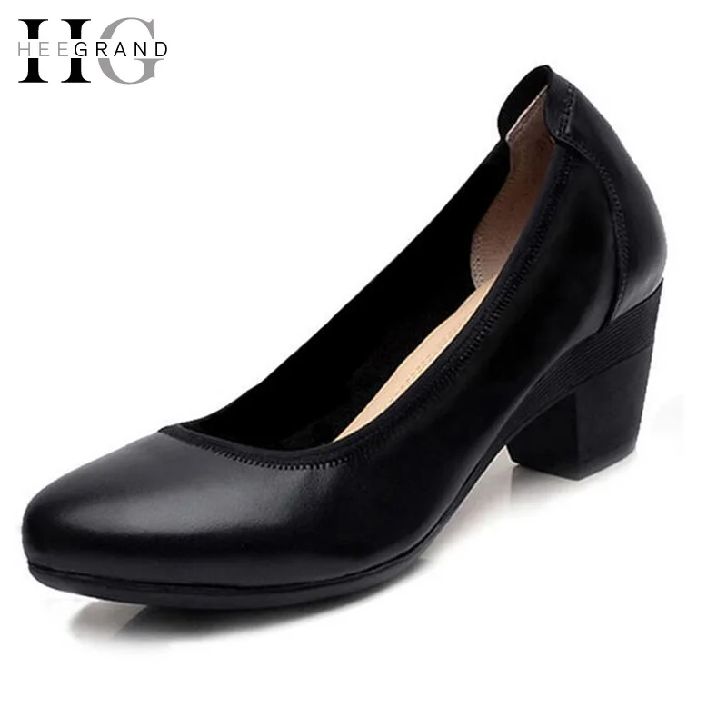 HEE GRAND Super Soft Flexible Pumps Shoes Women Clasiscal OL Pumps Spring Med Heel Offical Shoes